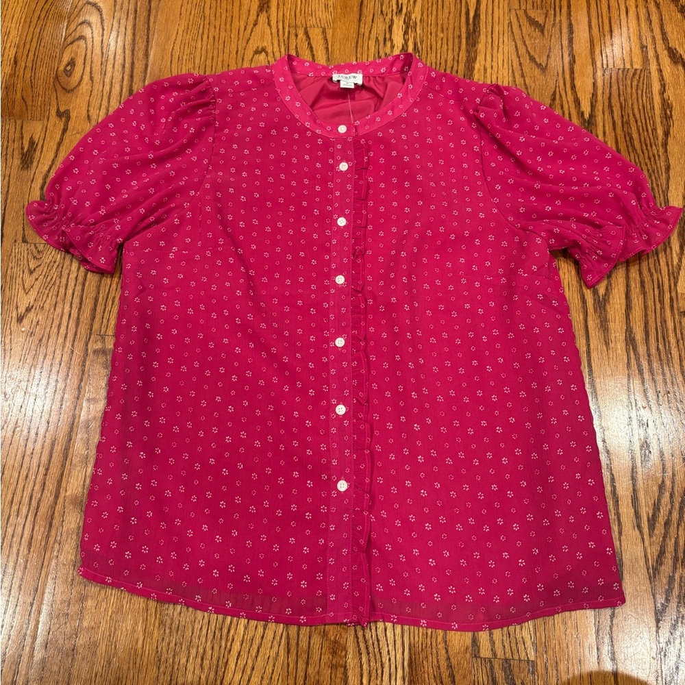 J. Crew Pink Floral Blouse